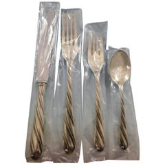 Torchon Buccellati Italy Sterling Silver Dinner Flatware Set Service 48 Pieces
