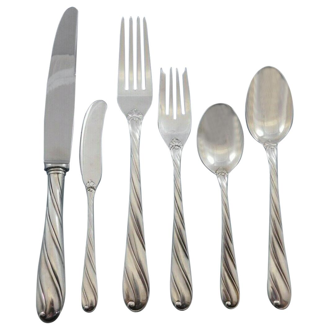 Torchon by Buccellati Italy Sterling Silver Dinner Flatware Set Service 36 Pcs
