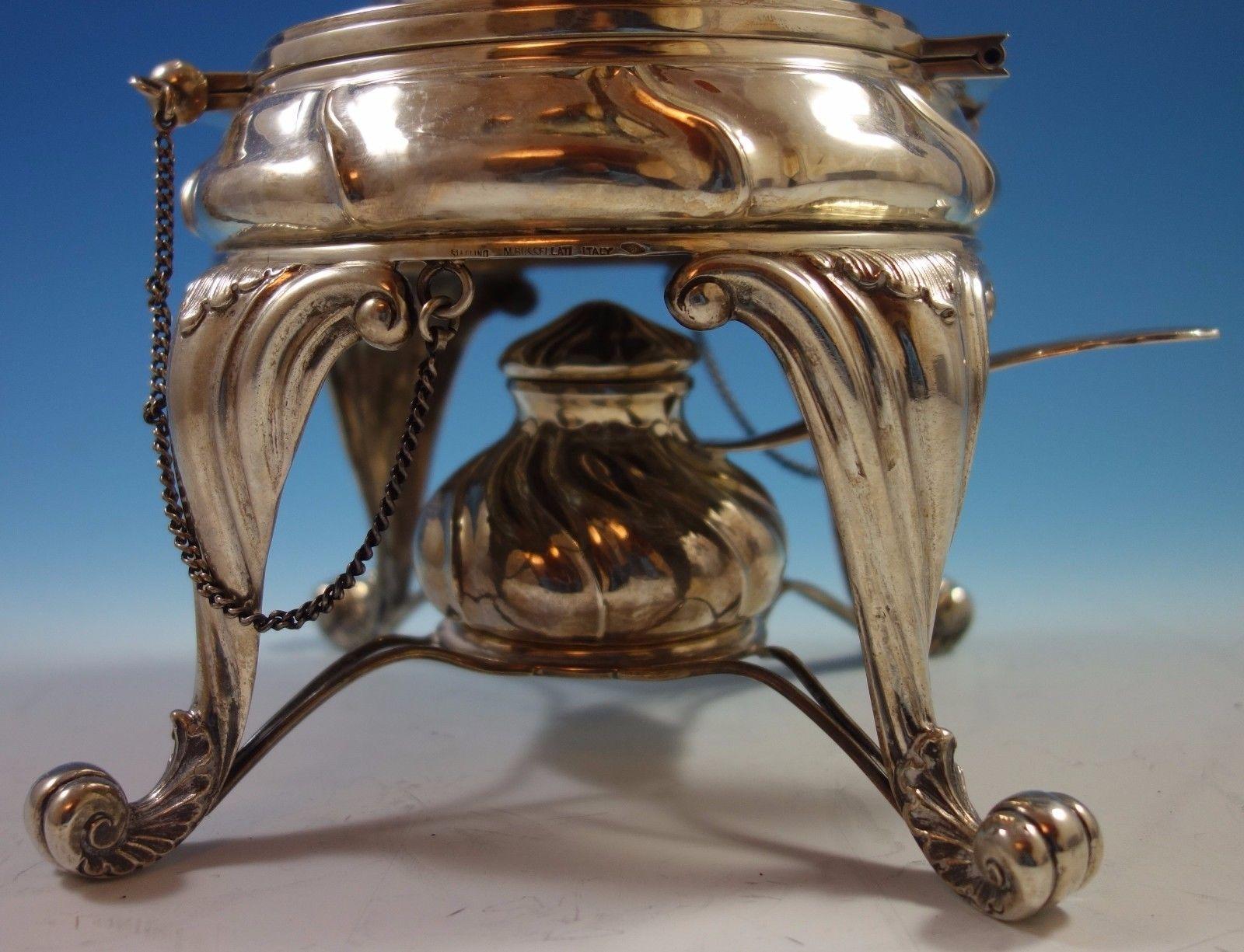 20th Century Torchon by Buccellati Sterling Silver Samovar / Hot Water Urn with Wood
