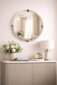 "Torchon Tondo" Murano Glass Mirror in Contemporary Style