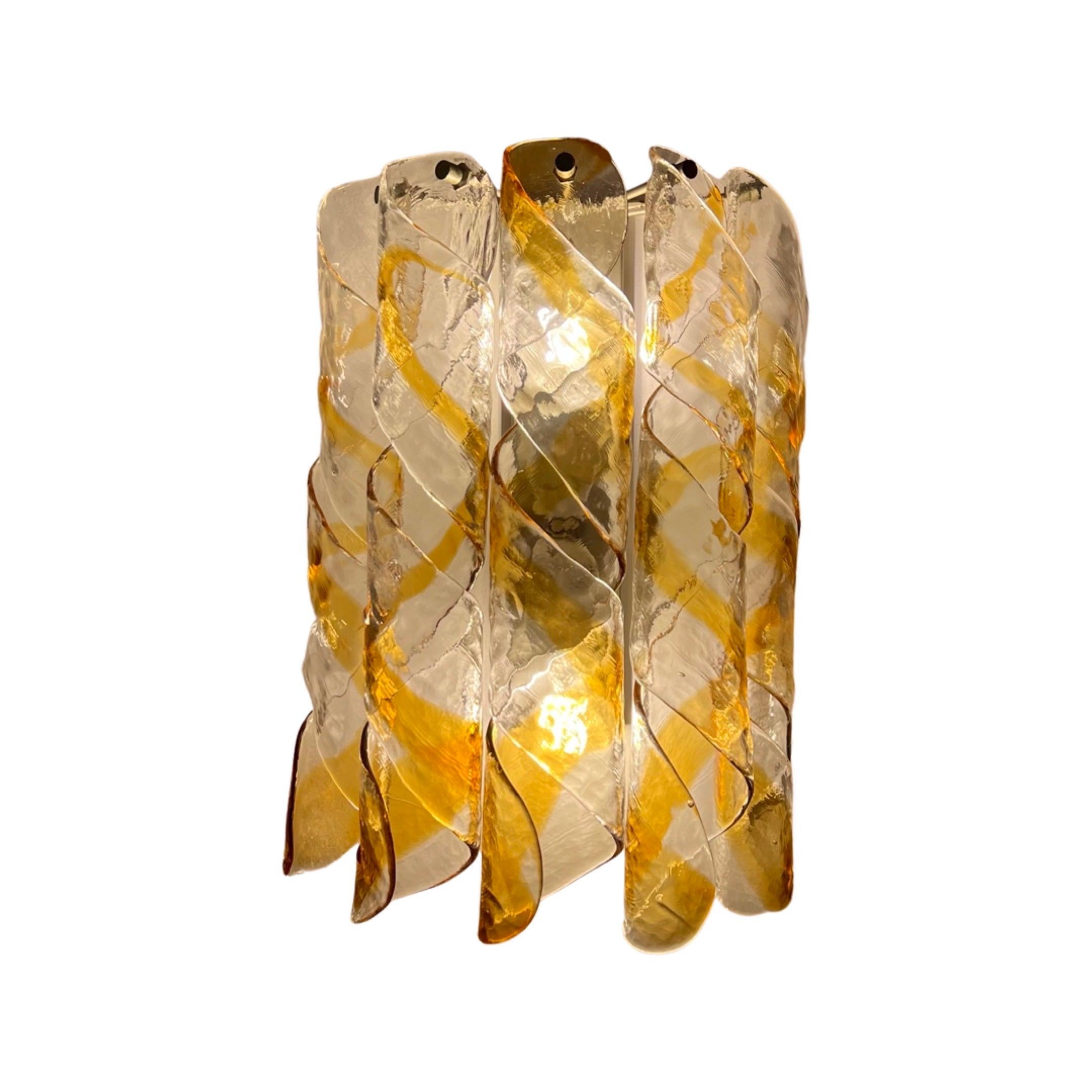 Lampe murale de Murano Torciglione par Mazzega en vente 8