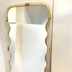 Torciglione Wave Gold Glass Wall Mirror