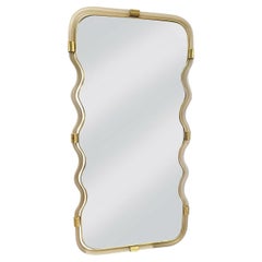 Torciglione Wave Gold Glass Wall Mirror