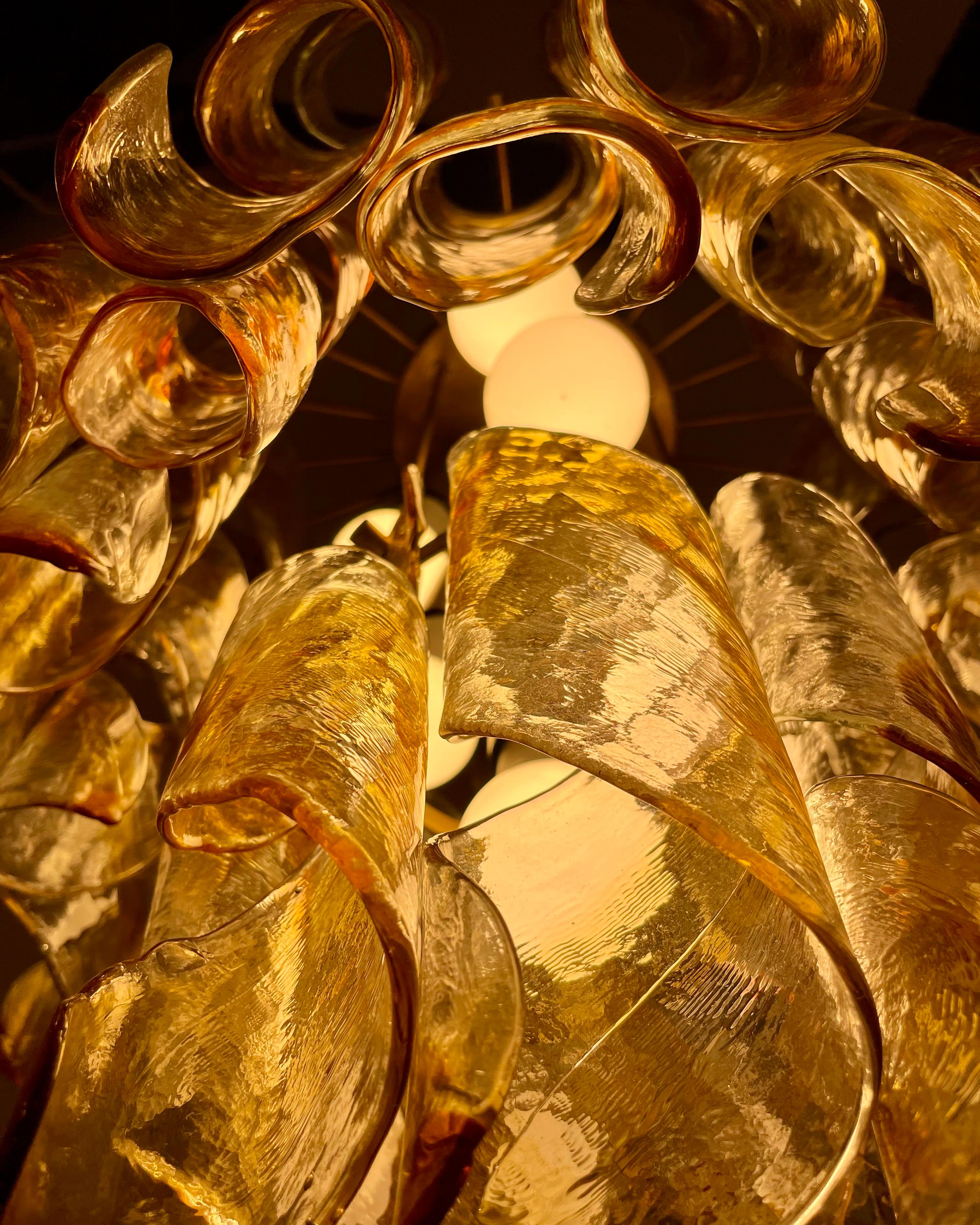 Torciglioni, Lampada a sospensione di Mazzega, anni '70 in vendita 3