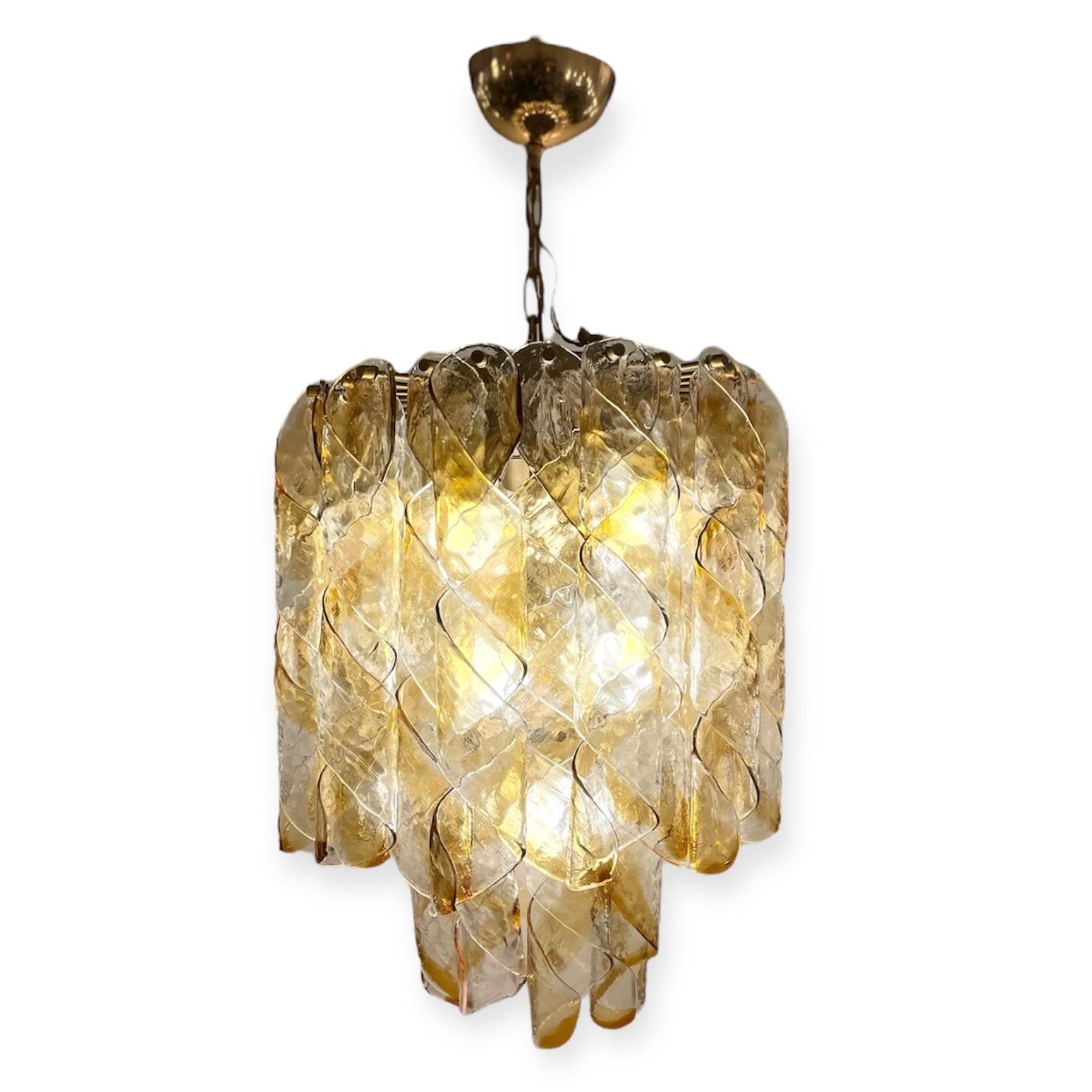 Torciglioni, Lampada a sospensione di Mazzega, anni '70 in vendita 6