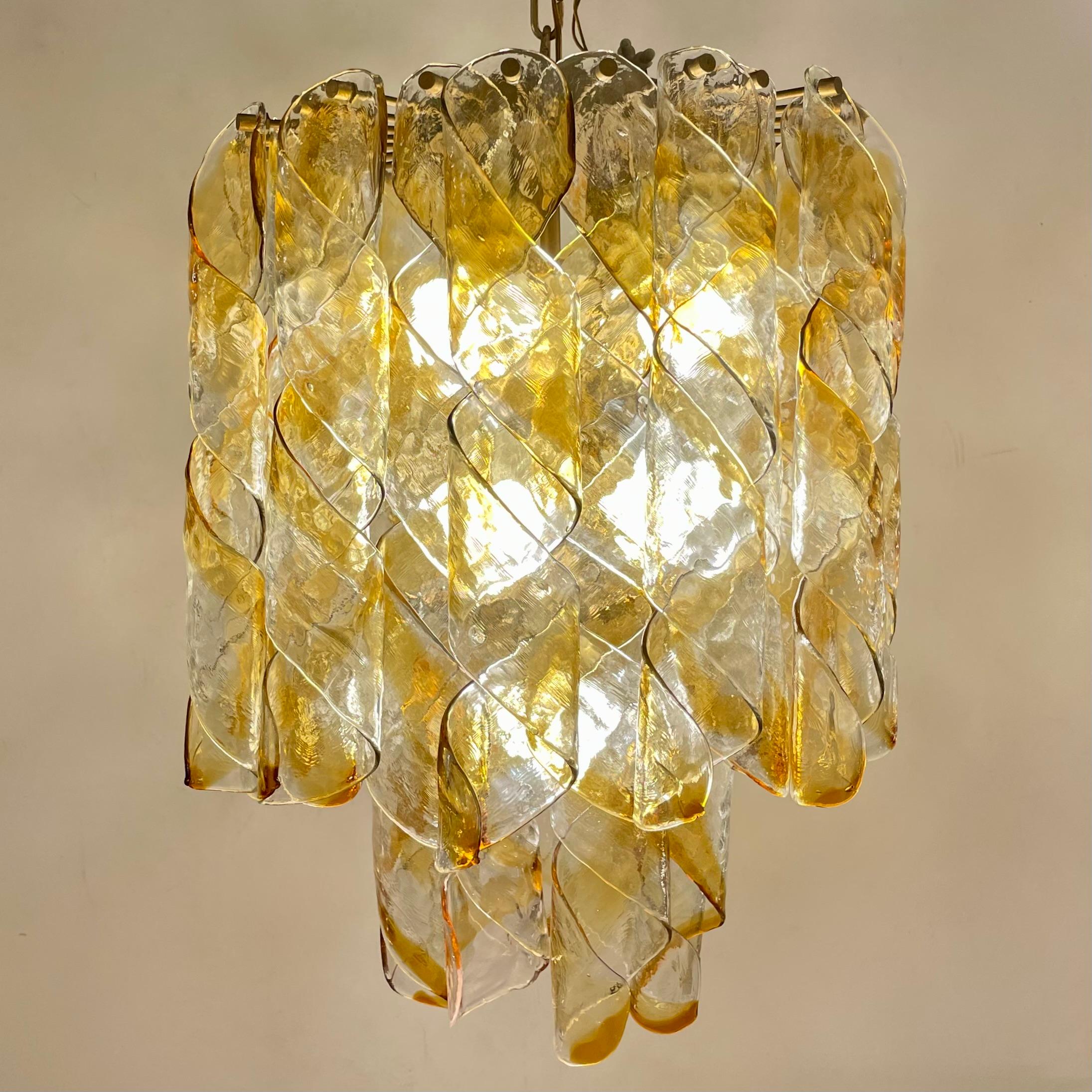 Mid-Century moderno Torciglioni, Lampada a sospensione di Mazzega, anni '70 in vendita