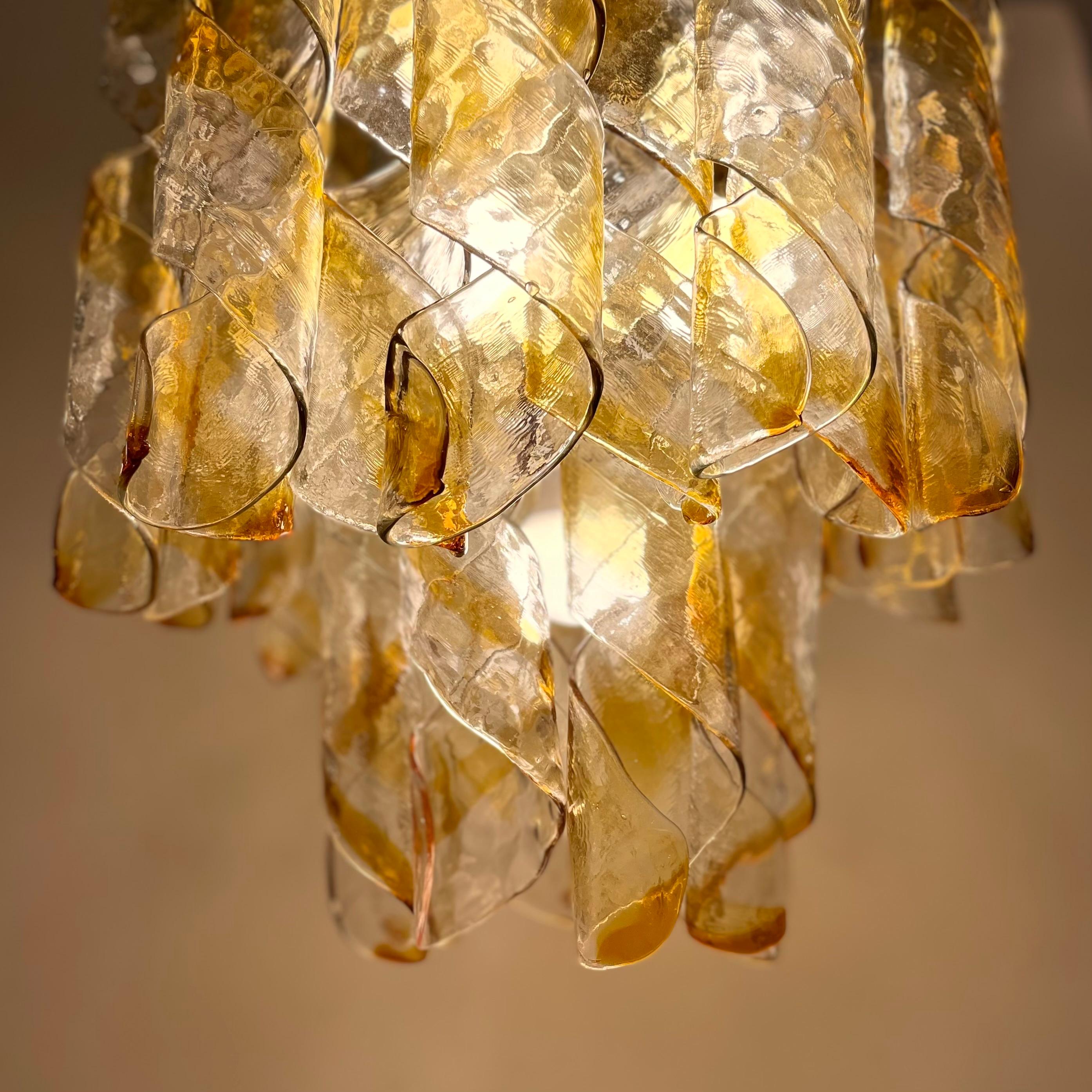 Italiano Torciglioni, Lampada a sospensione di Mazzega, anni '70 in vendita