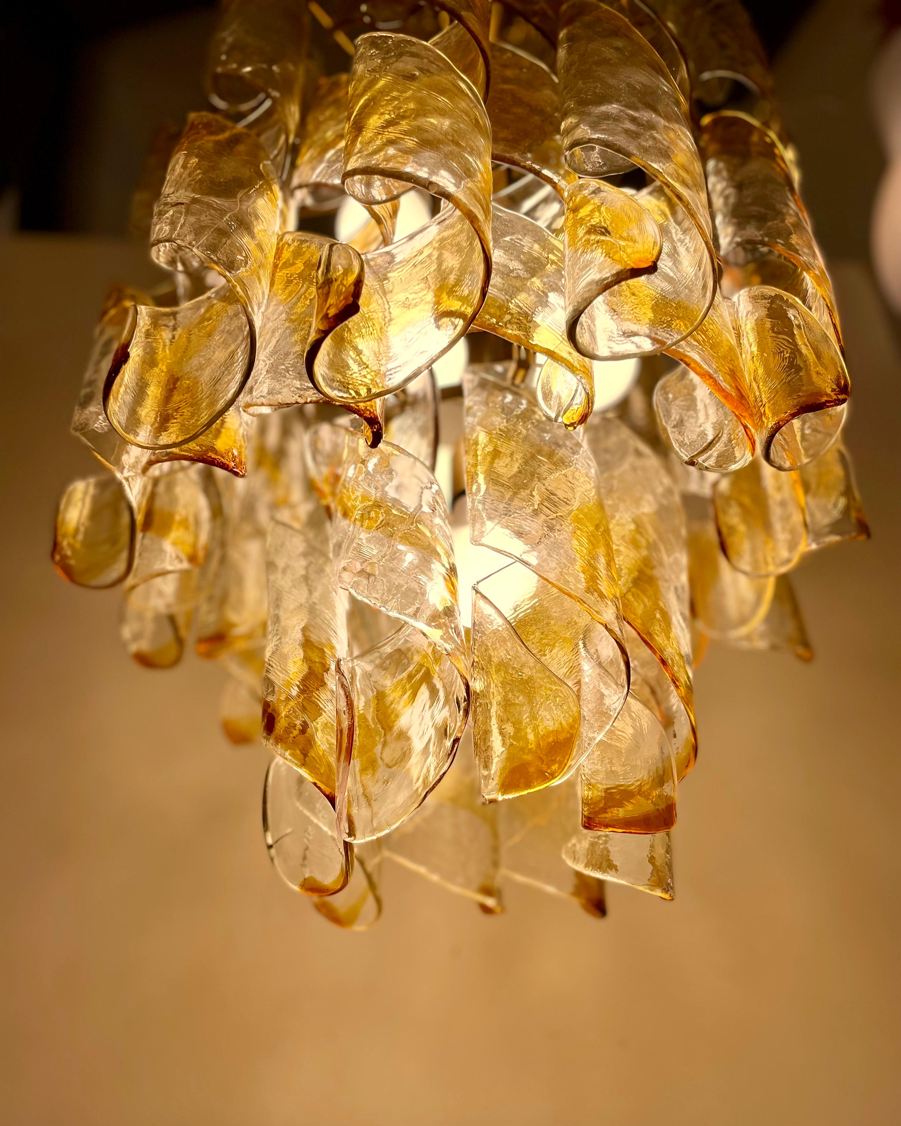 Torciglioni, Lampada a sospensione di Mazzega, anni '70 in vendita 1