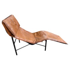 Tord Björklund, Brown Leather Chaise Lounge, 1970