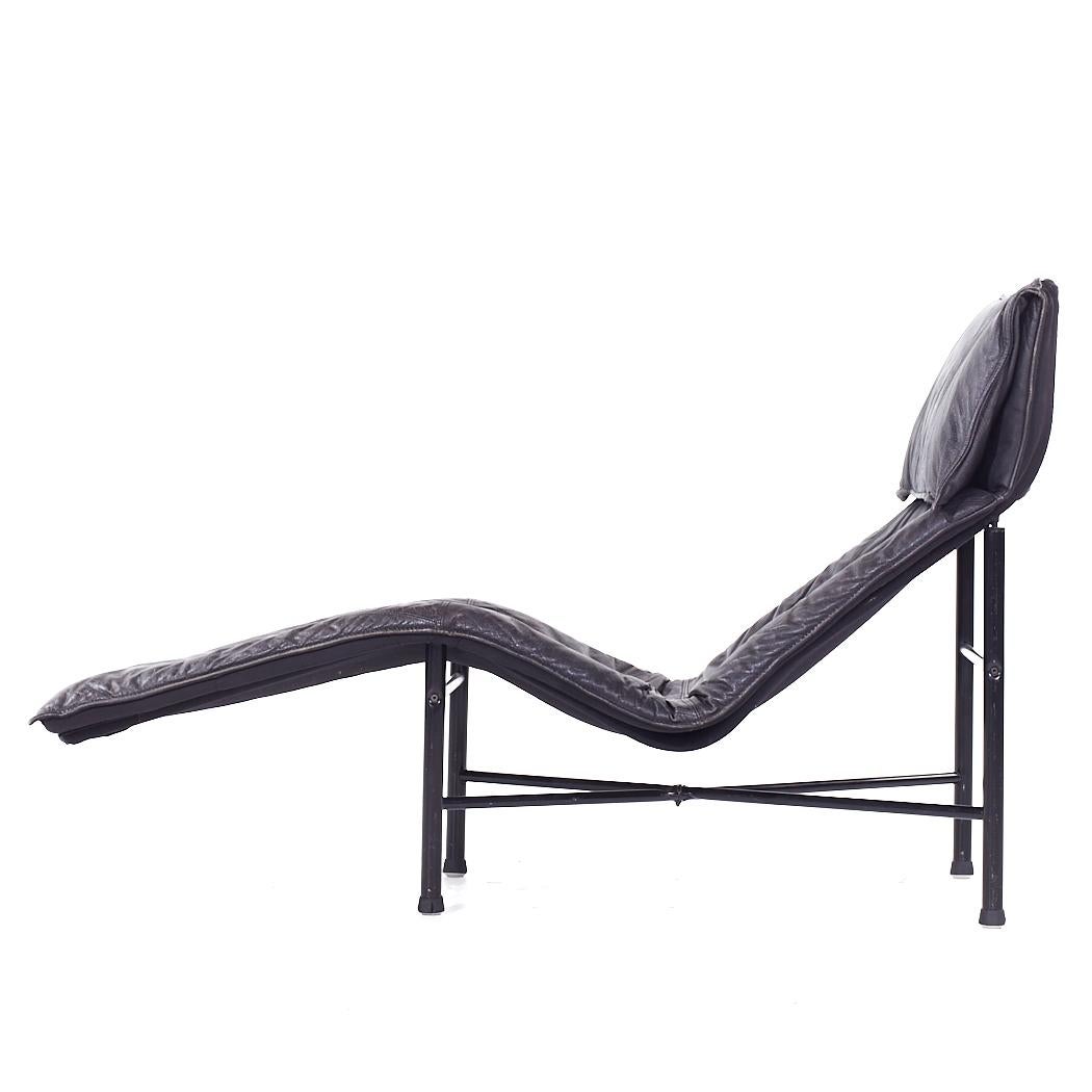 Tord Bjorklund for Ikea Mid Century Black Leather Chaise For Sale 1