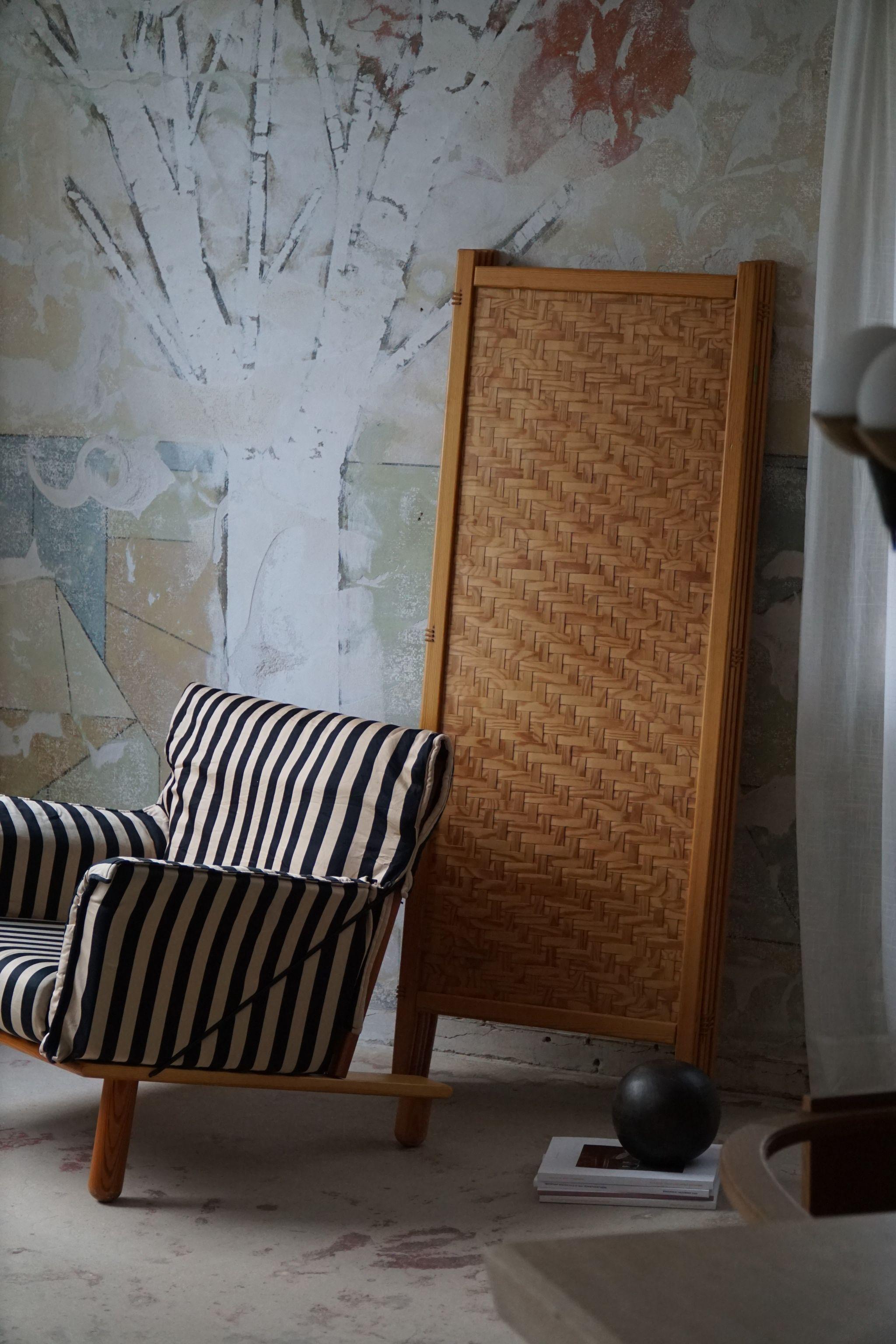 Mid-Century Modern Tord Björklund, Lounge Chair in Fabric & Pine, Model 