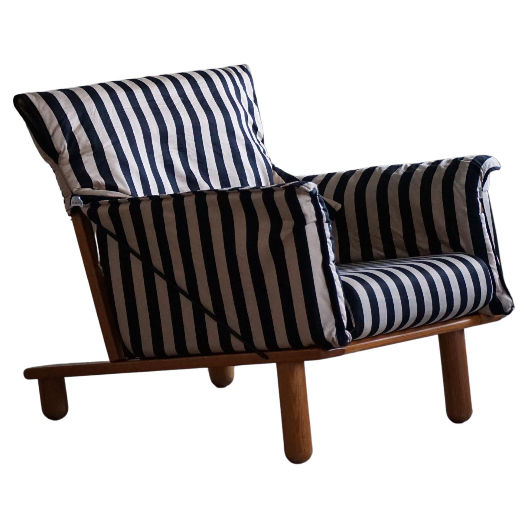 Tord Björklund, Lounge Chair in Fabric & Pine, Model "Gotland" for IKEA, 1980s For Sale