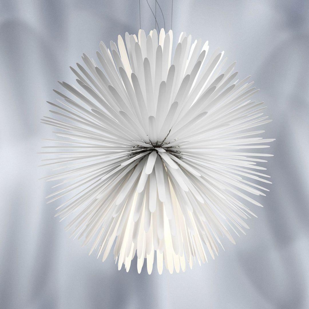 Italian Tord Boontje 'Sun-Light of Love’ Metal Suspension Lamp in White for Foscarini For Sale
