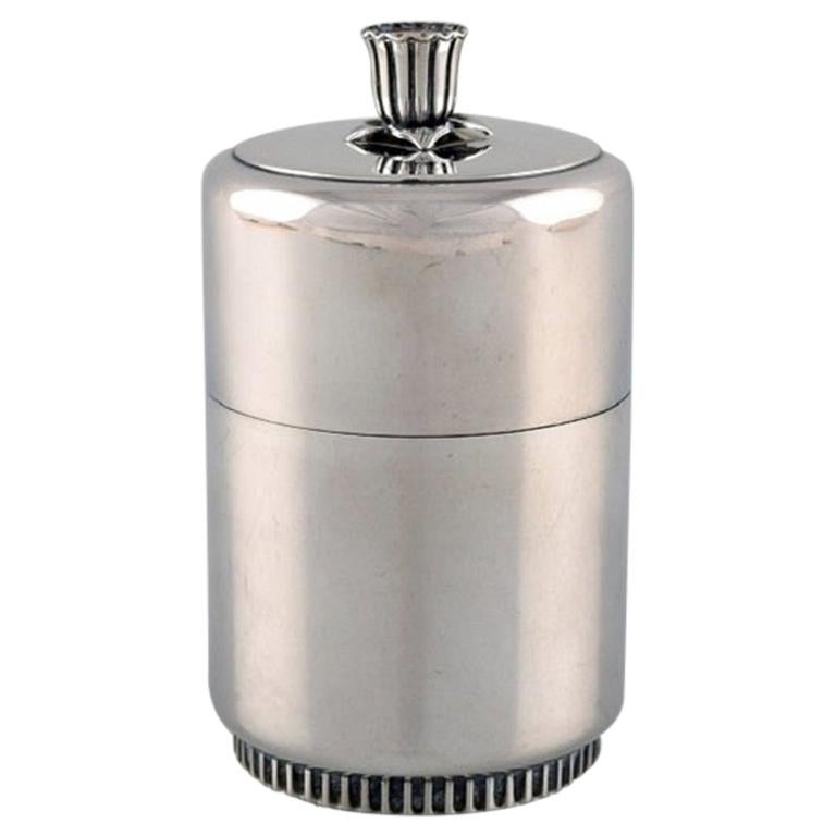 Tore Eldh, Swedish Silversmith, Lidded Silver Container, Dated 1956