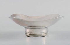 Tore Eldh, Swedish Silversmith, Modernist Silver Bowl on Foot, Dated 1965