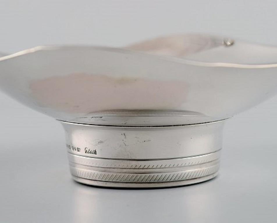 Tore Eldh, Swedish Silversmith, Modernist Silver Bowl on Foot, Dated 1965 For Sale 2
