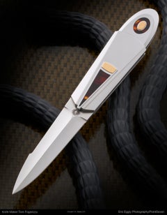 Tore Fogarizzu, Folding Knife W/ 14k Yellow Gold Inserts