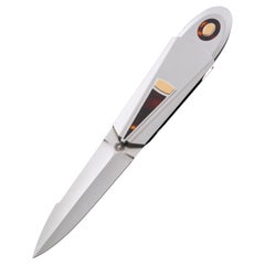 Tore Fogarizzu, Folding Knife W/ 14k Yellow Gold Inserts