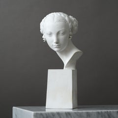'Crokus', Plaster Sculpture, Bust of a Woman, Neoclassicism, Sweden, 1925.