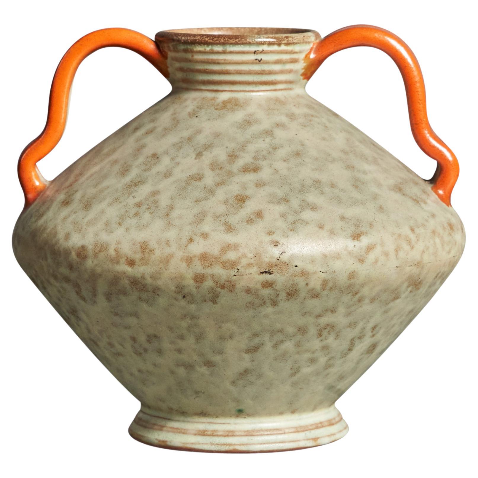 Töreboda Keramik, Vase, Earthenware, Sweden, 1930s