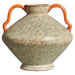 Vintage Töreboda Keramik, Vase, Earthenware, Sweden, 1930s