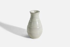 Töreboda Keramik, Vase, White-Glazed Earthenware, Sweden, 1940s