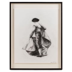 Torero nº 2, Dibujo a carboncillo sobre papel enmarcado, Jeff Dikio , Estados Unidos, 2007