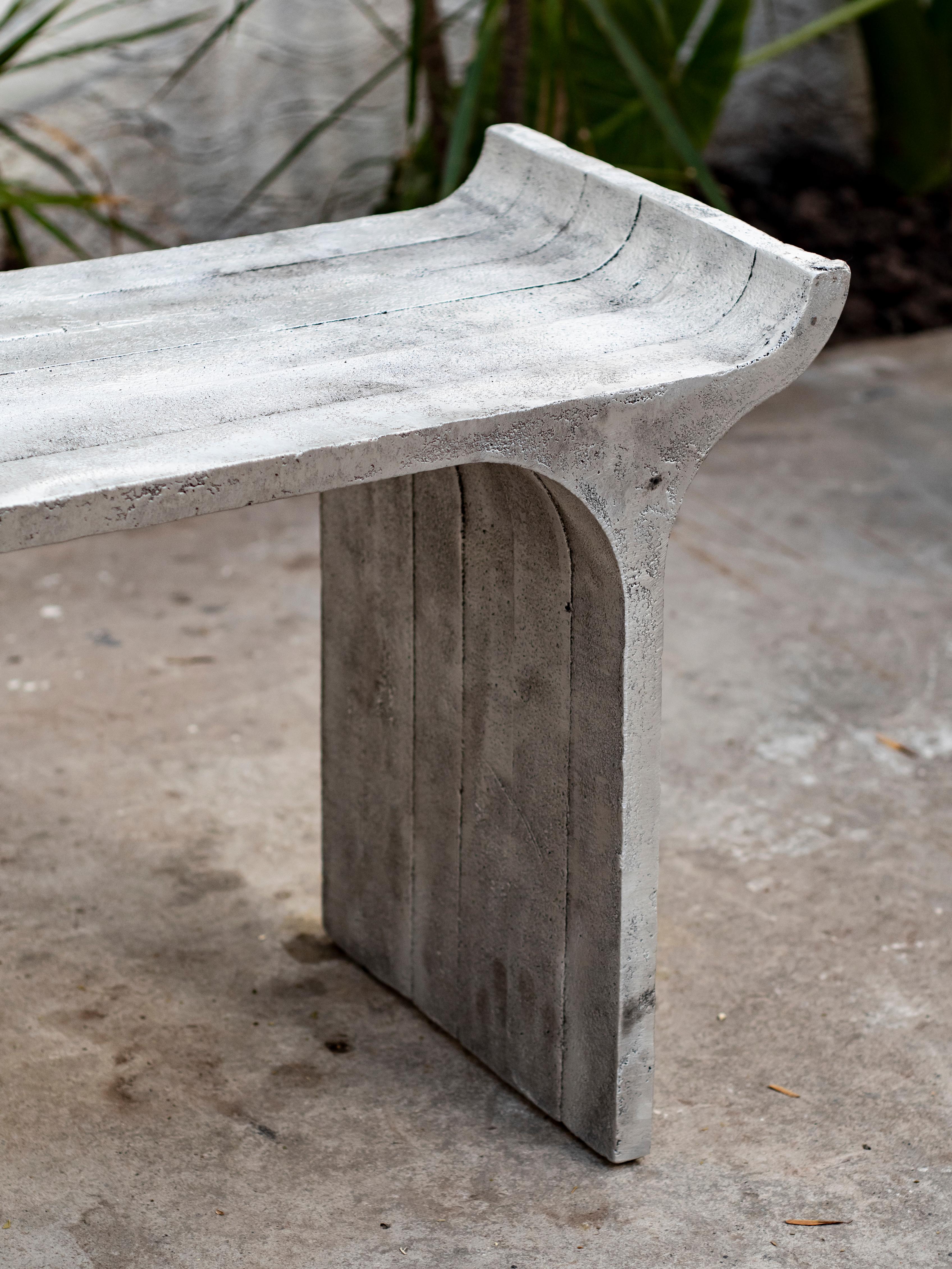 Tori bench by Ries
Dimensions: W150 x D30 x H44 cm 
Materials: Sand cast aluminum

Ries is a design studio based in Buenos Aires, Argentina, focused on product and conemporary furniture design. The studio’s approach to design is influenced by