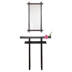 Tori Console in Solid Oak Wood with Mirror by Jean-Baptiste Van Den Heede