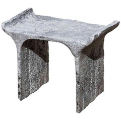 TORI Contemporary Low Stool in Sand Cast Aluminium by Ries