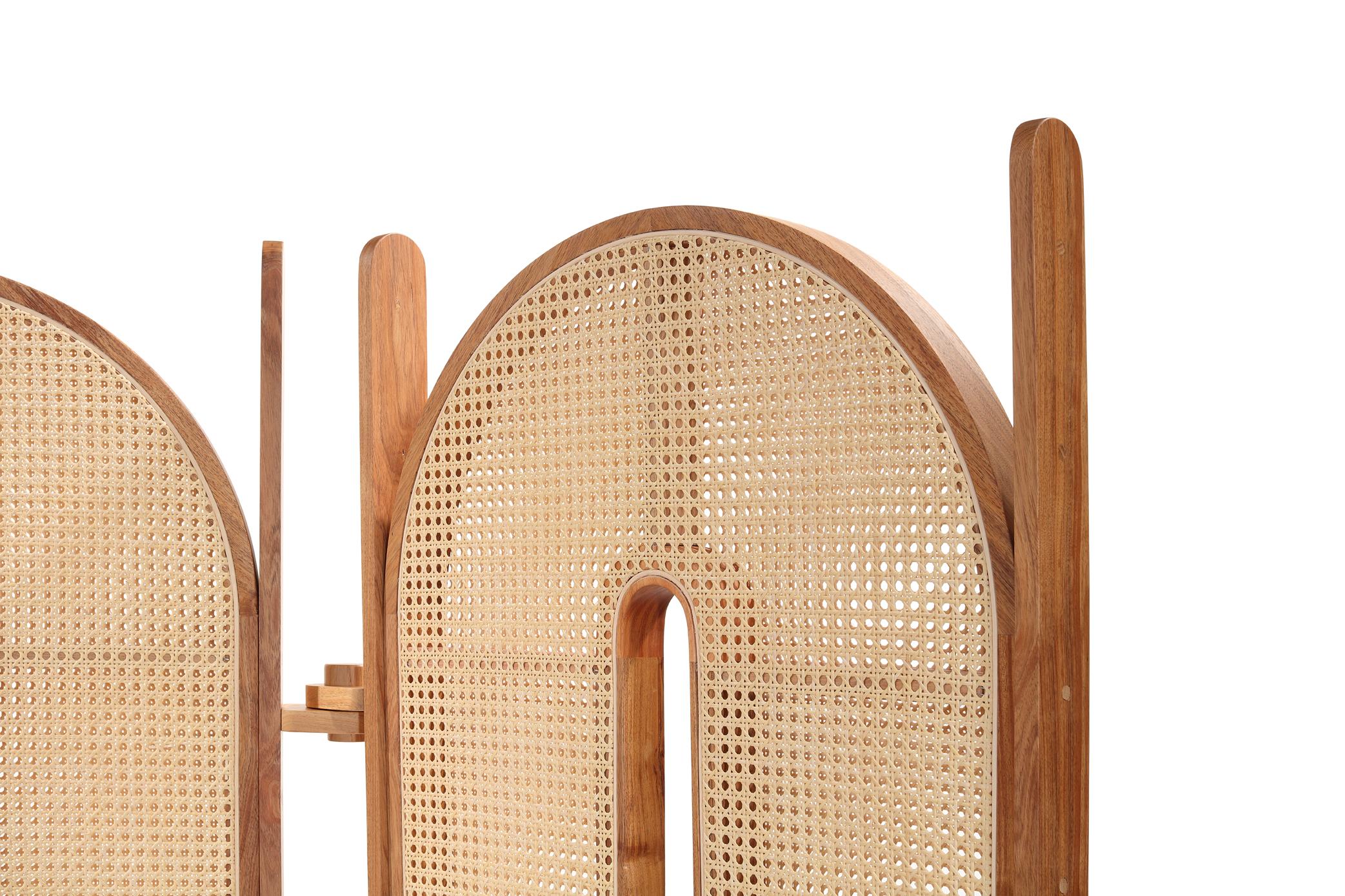 Tori, écran artisanal en bois et sangles de canne naturelles Neuf - En vente à Baguim Do Monte, PT