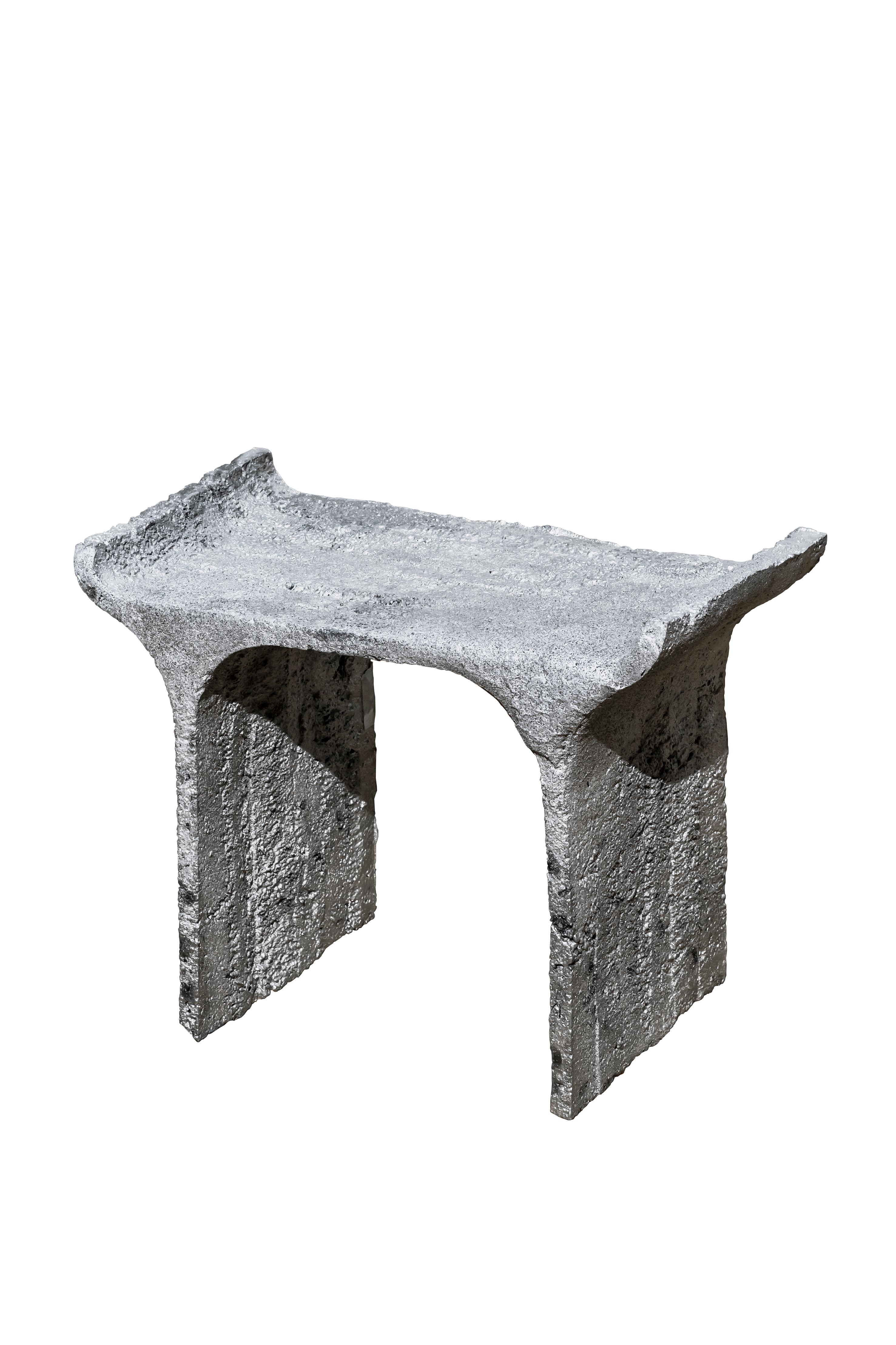 Tori stool by Ries
Dimensions: W 60 x D 44 x H 86 cm 
Materials: Sand cast aluminum

Also available: Tori stool travertine

Ries is a design studio based in Buenos Aires, Argentina, focused on product and conemporary furniture design. The