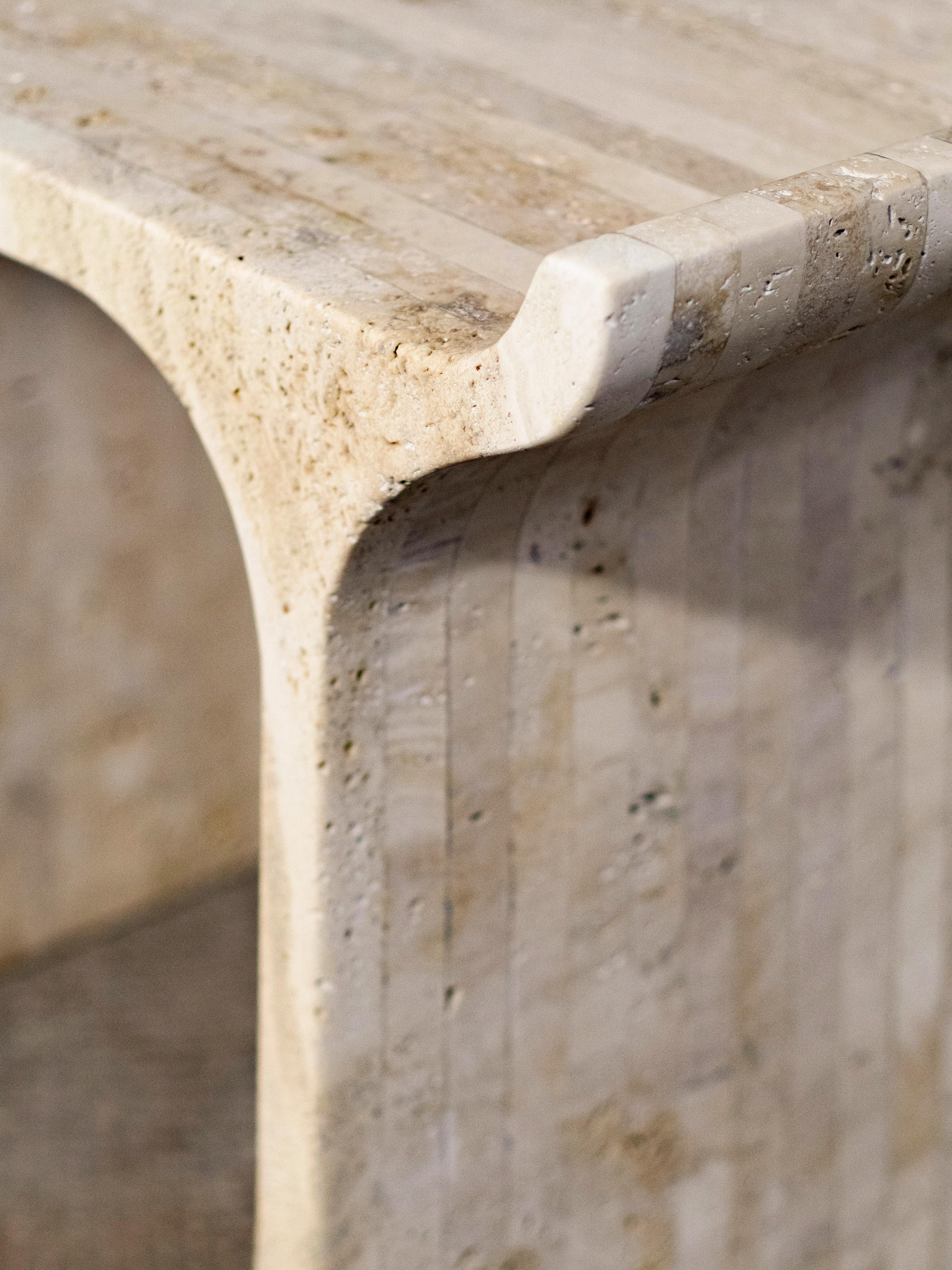 Argentine Tori Stool Travertine by Ries For Sale