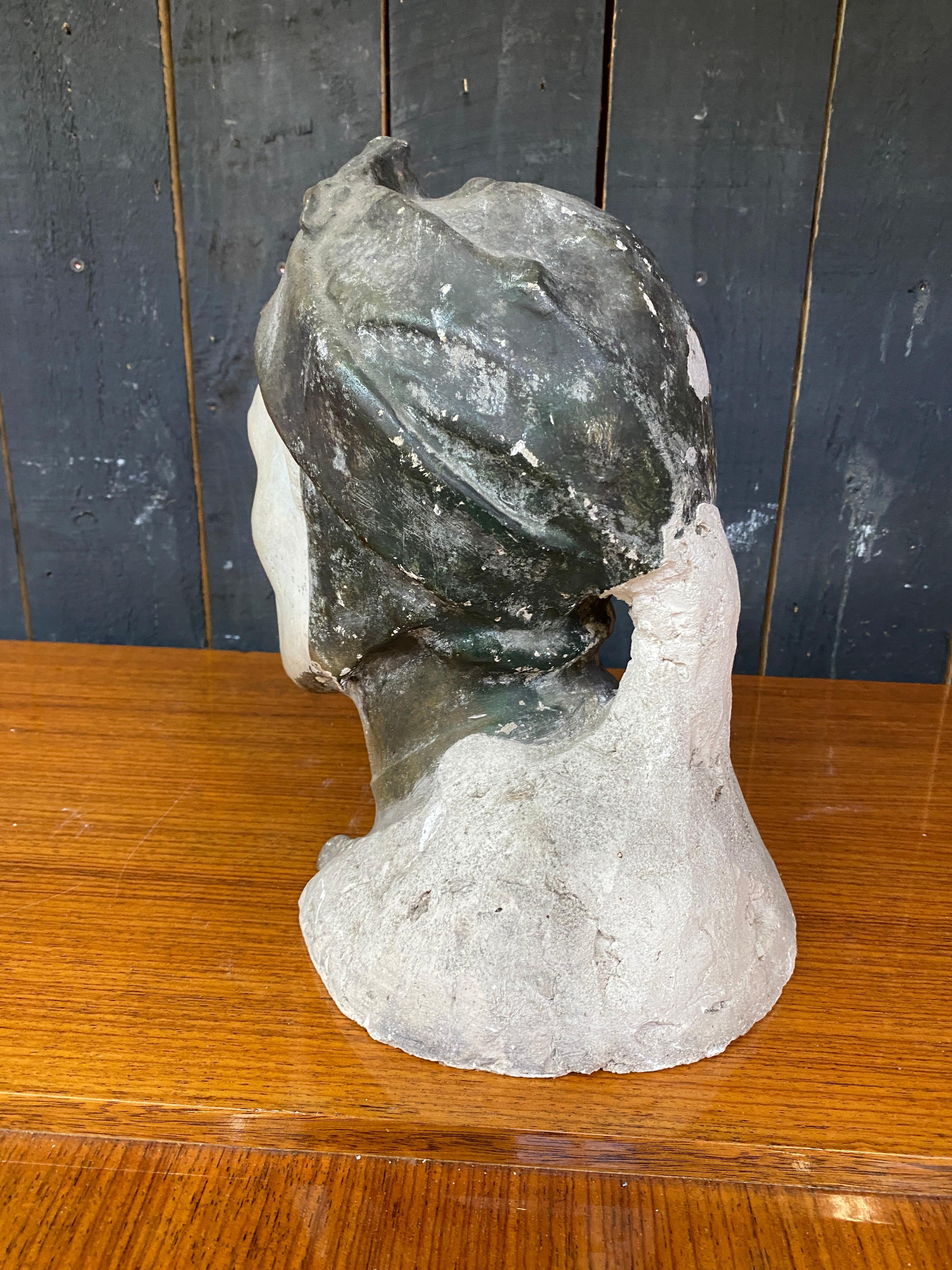 toriginal plaster head representing EL DANTE, circa 1900 For Sale 1