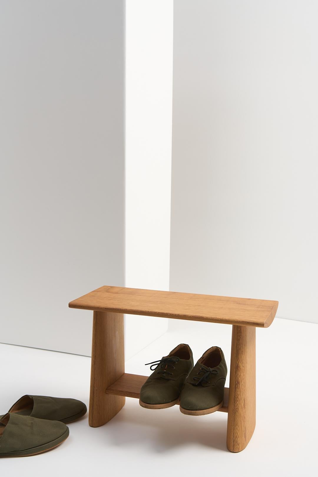 Collection Torii, tabouret rectangulaire en bois en vente 11