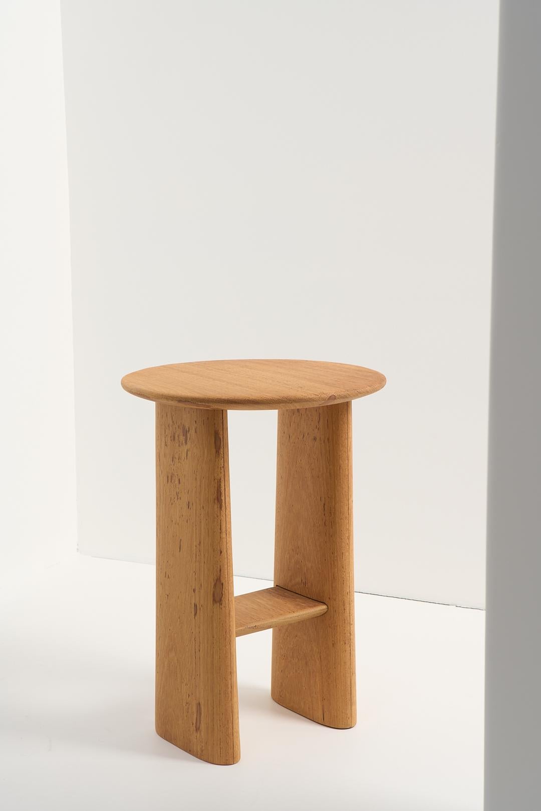 Brazilian Torii Collection, Tall Circular Wooden Side Table For Sale