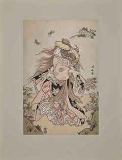 Actor Segawa Kikunojô III - Woodcut after Torii Kiyonaga - Mid-20th Century