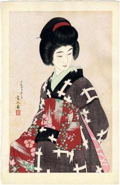 Beauty Tying her Sash (Obi)