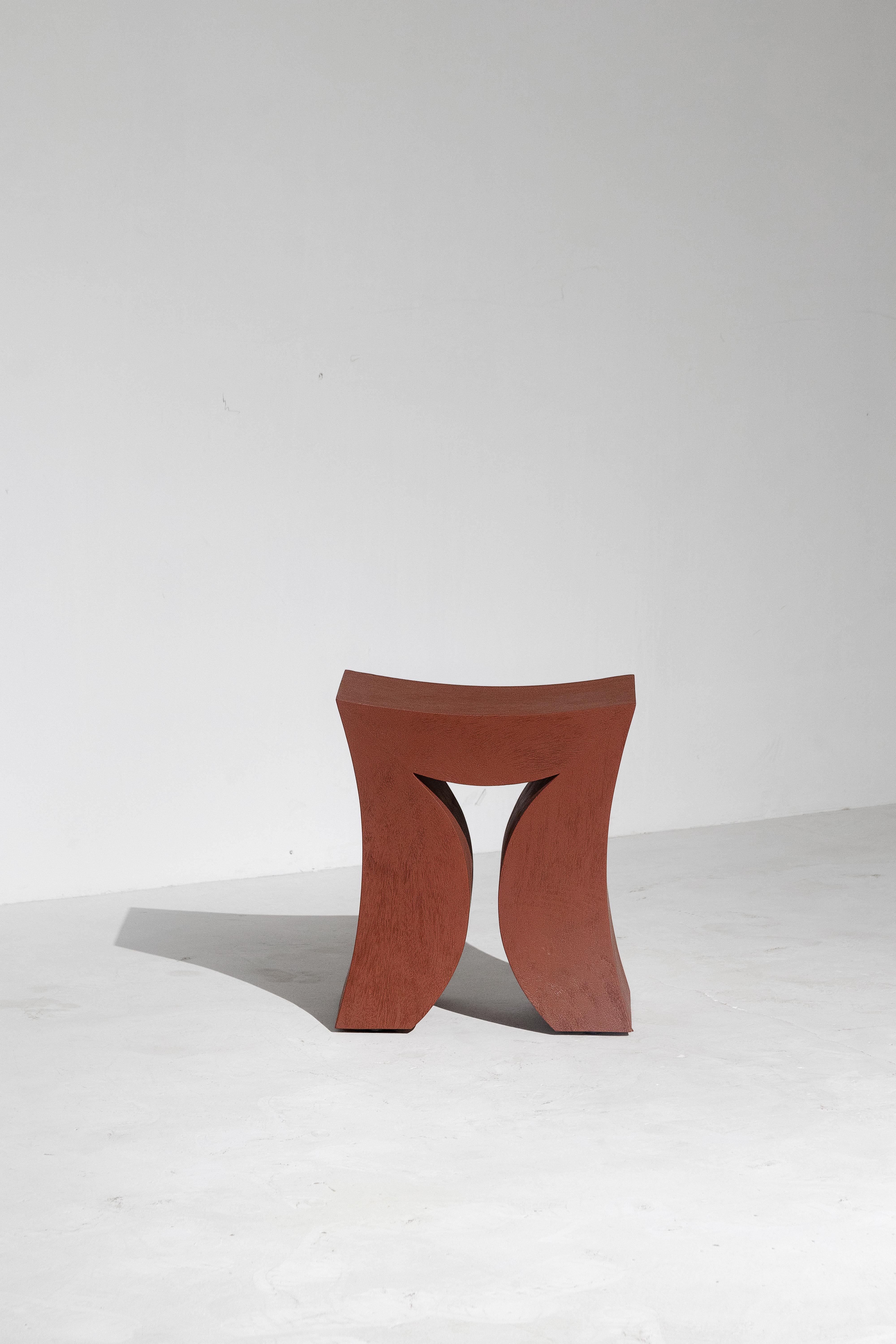 Thai Torii, Rough Soli Red Monkey Pod Wood Stool For Sale