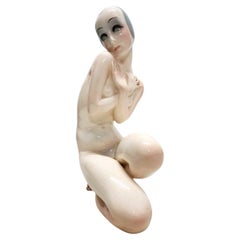 Torino Glazed Ceramic Figurine 'Verginità' by Sandro Vaccetti for Essevi, Italy