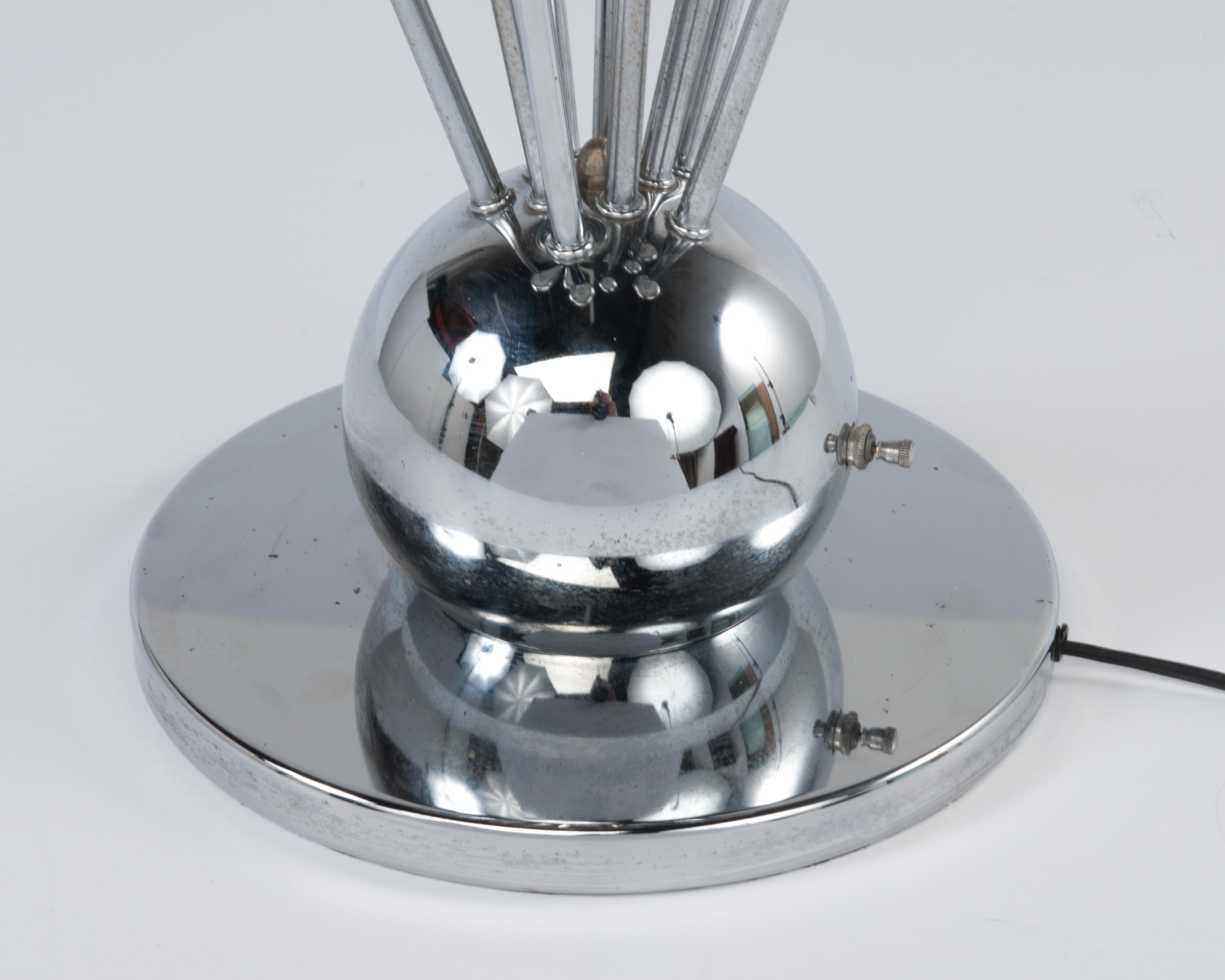 Torino Italy Lamp Chrome Eyeball Table Lamp Sputnik Midcentury Space Age 5