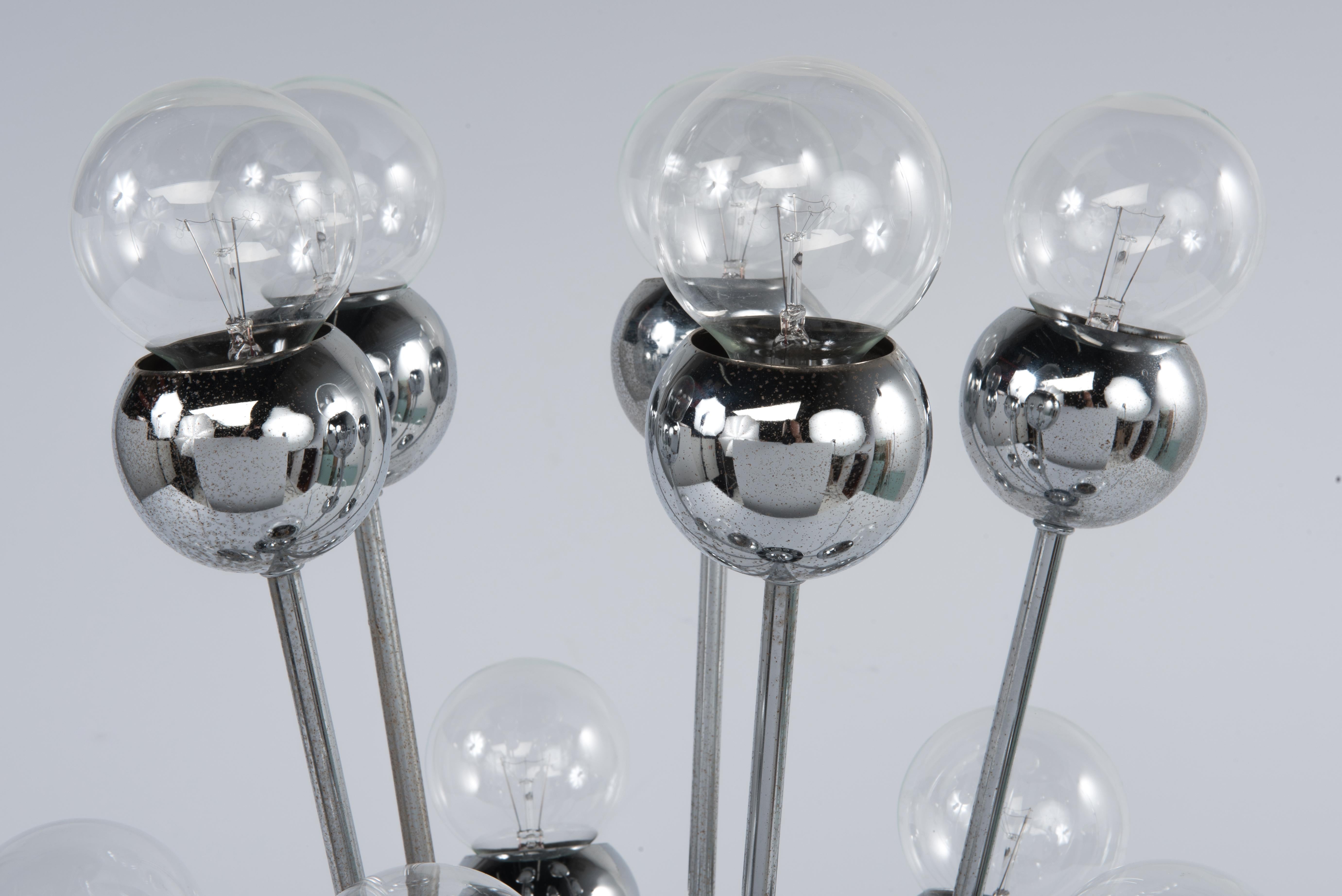 Torino Italy Lamp Chrome Eyeball Table Lamp Sputnik Midcentury Space Age 3