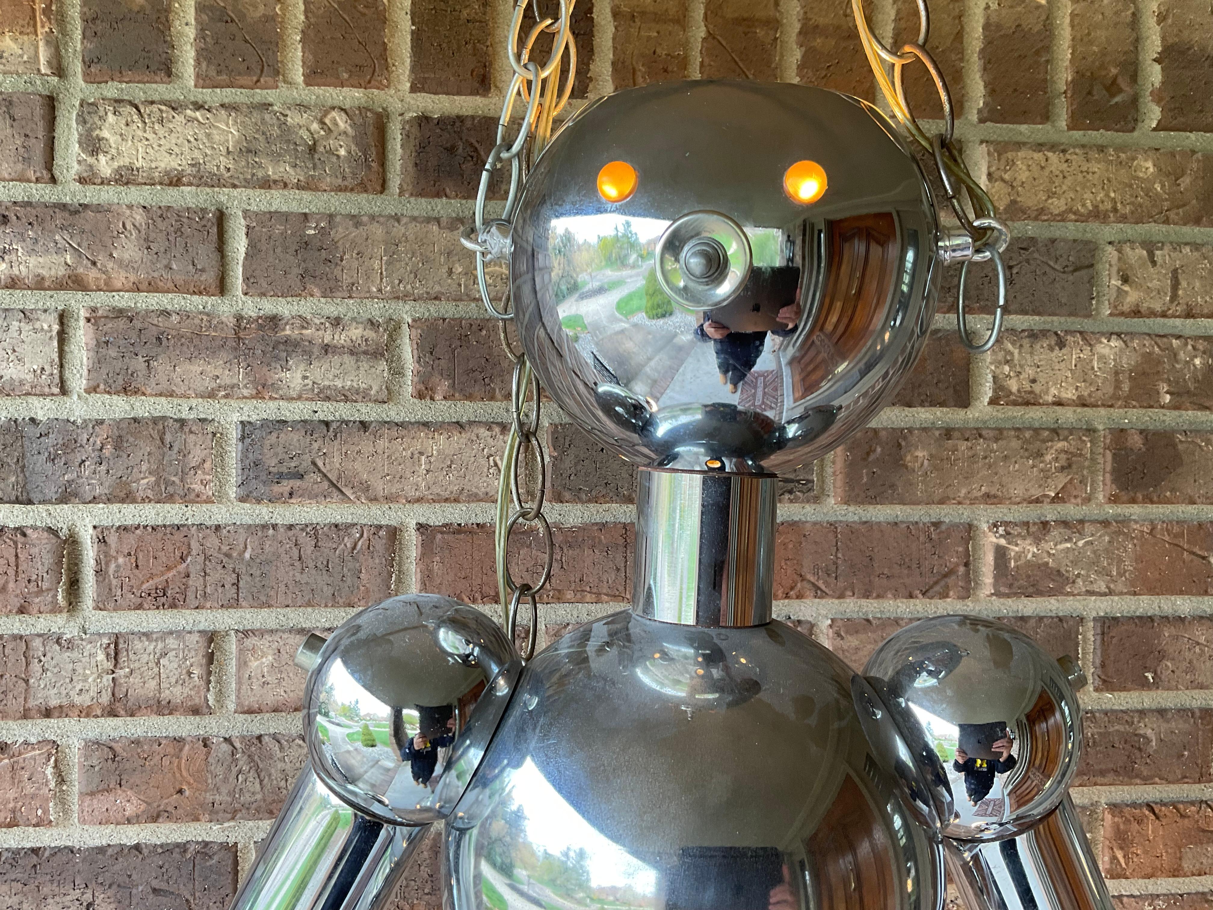 Torino Lamp Company Original Chrome Robot Hanging Lamp or Corner Fixture Retro  For Sale 2