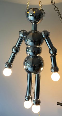 Torino Lamp Company Original Chrome Robot Hanging Lamp or Corner Fixture Retro