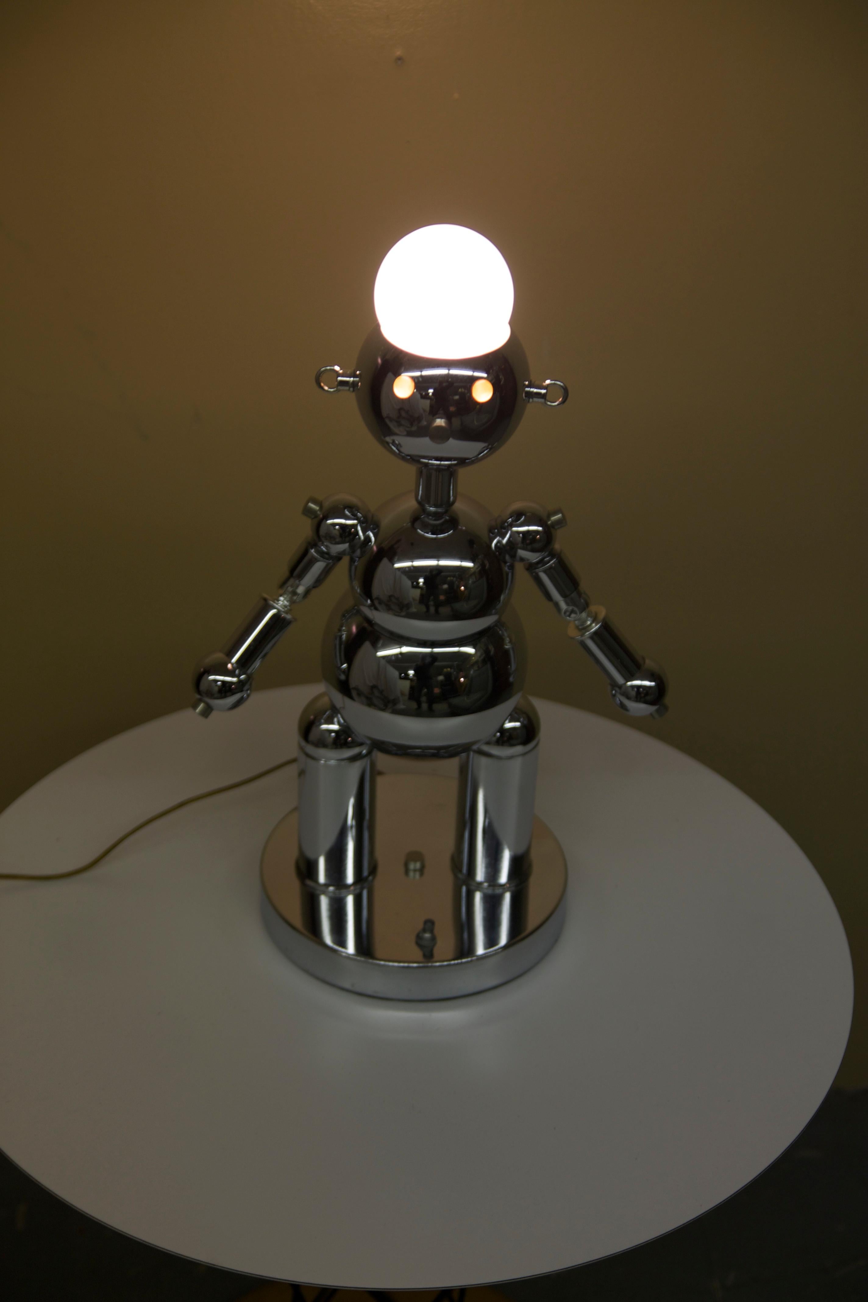 torino chrome robot lamp