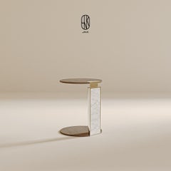 Torino Side Table: A Sophisticated Blend of Wood and Porcelain Elegance by JNK