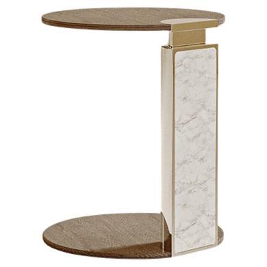 Table d'appoint Torino : Un mélange sophistiqué d'Elegance en Wood et Porcelaine par JNK en vente
