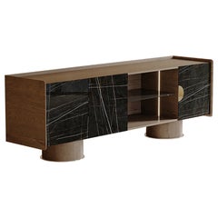 Torino Sideboard: Eine kühne Fusion von Holz und Porzellan mit moderner Eleganz