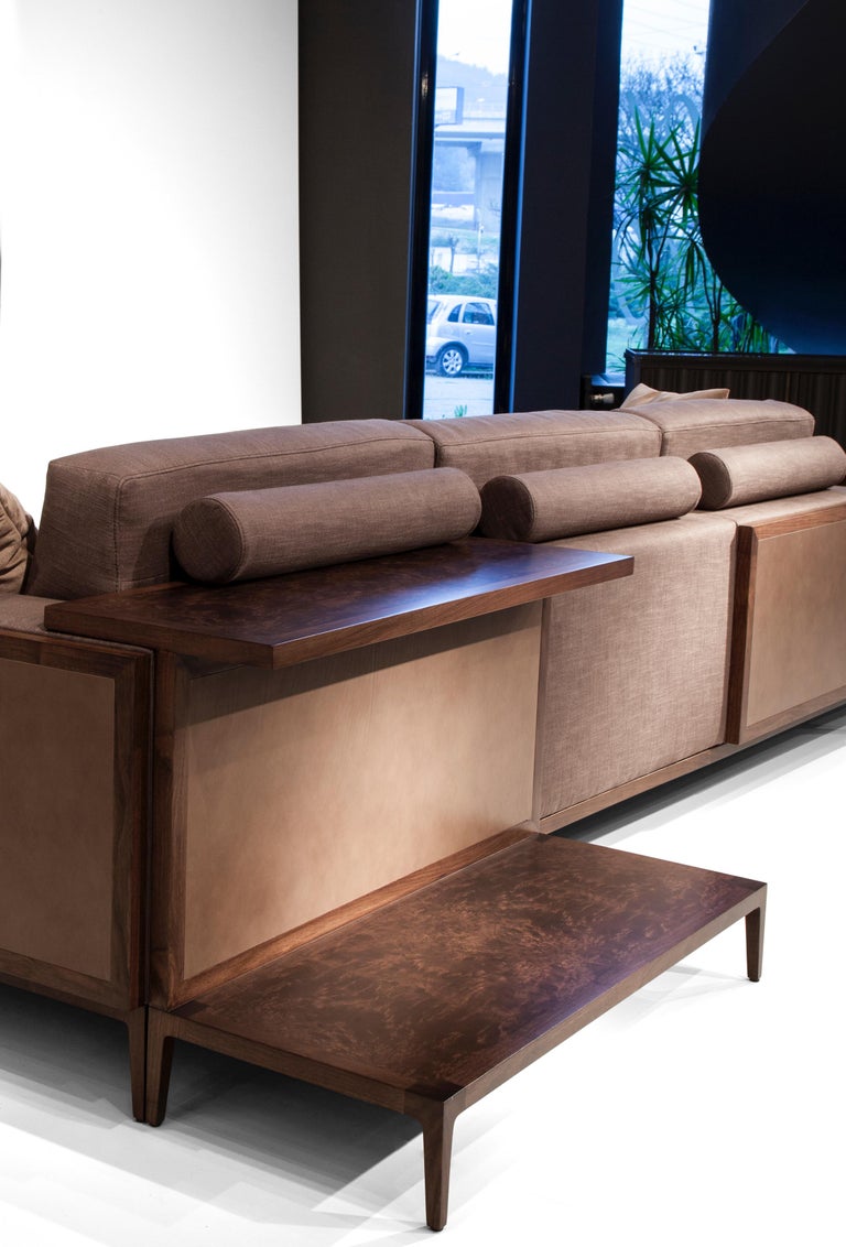 Torino Sofa, Large Sofa with Attached Back Shelf and Side Table For Sale at 1stDibs sofa with