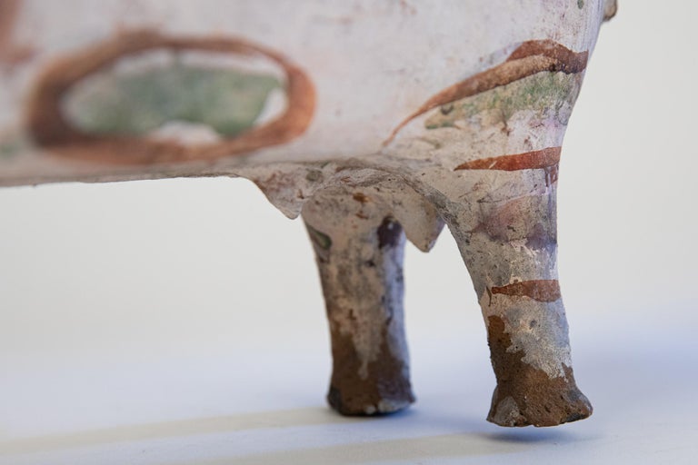 Torito de Pucara Antique Painted Terra Cotta Pottery Peruvian Bull Sculpture For Sale 2